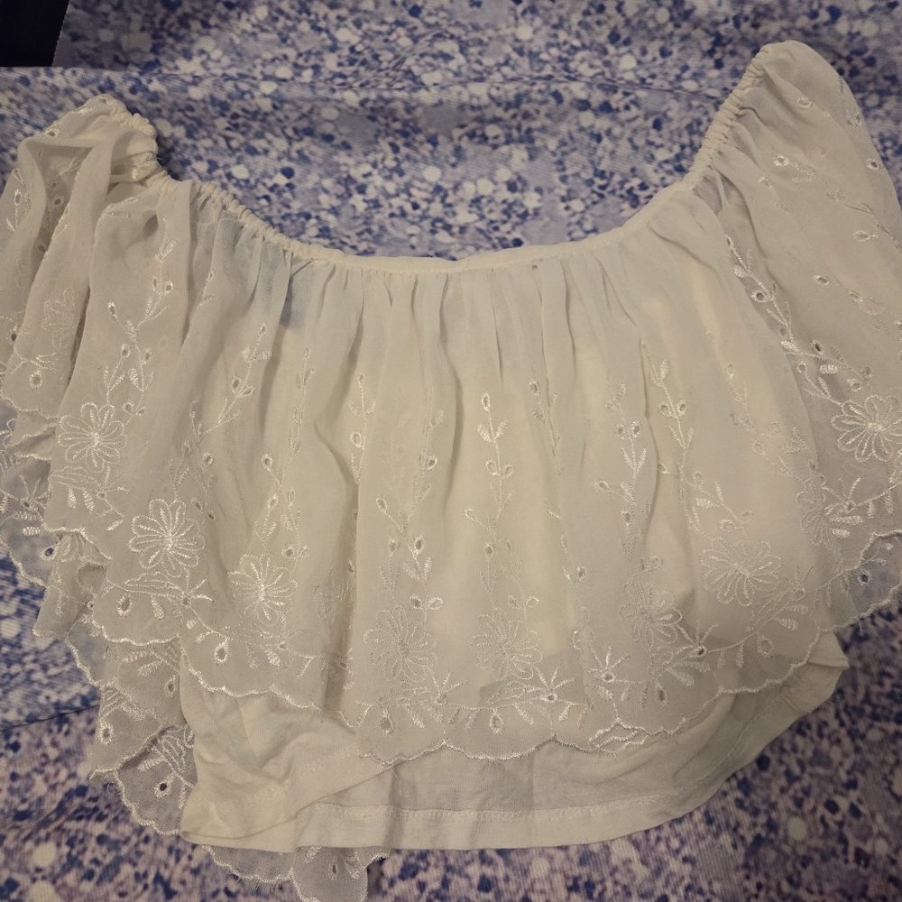 Forever 21 Cream Sheer Blouse